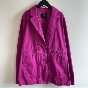 Rachel Comey cotton herringbone magenta pink chore coat jacket size S blazer